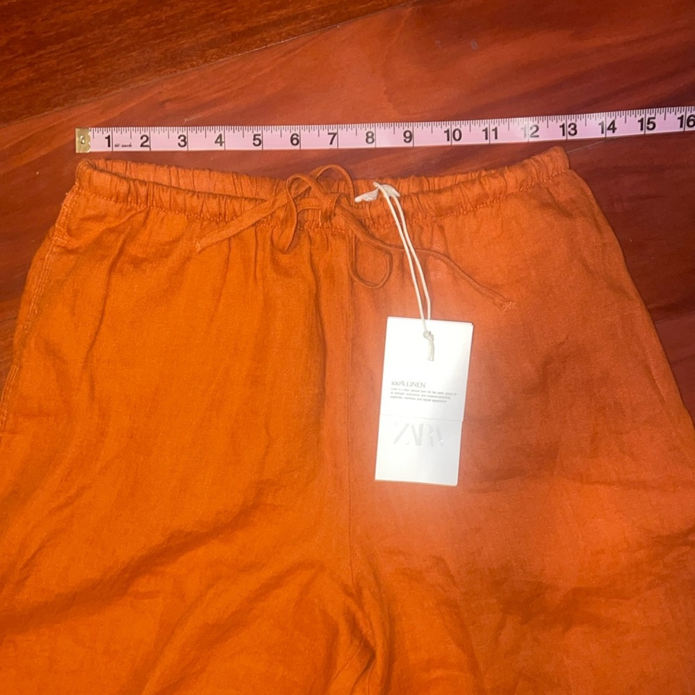 NEW ZARA ZW Collection 100% Linen Palazzo Trousers Pants 4786/091/642 - Picture 8 of 13